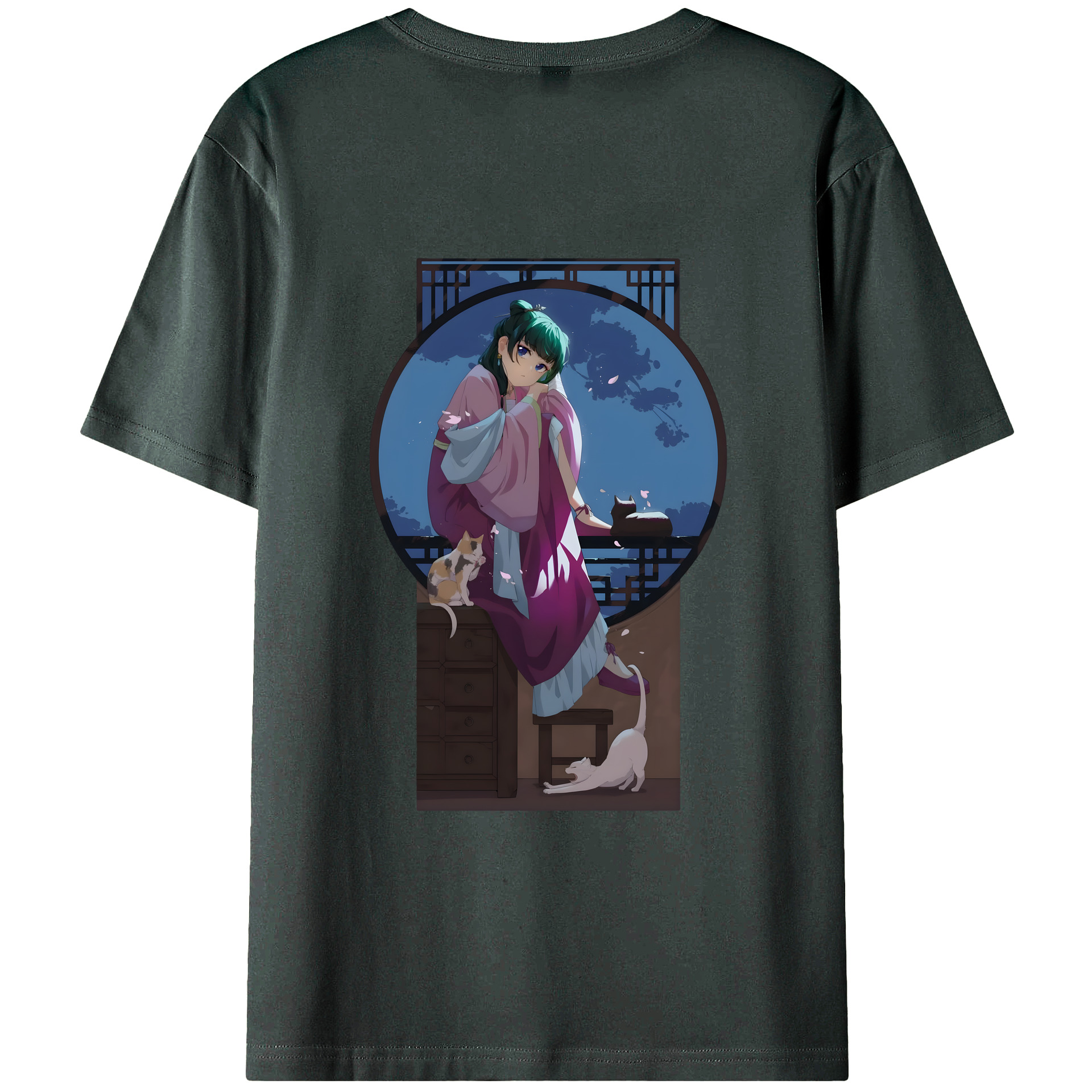 （画像用） 薬屋のひとりごと The Apothecary Diaries 綿100％ メンズ半袖Tシャツ（バックプリント） 通気性